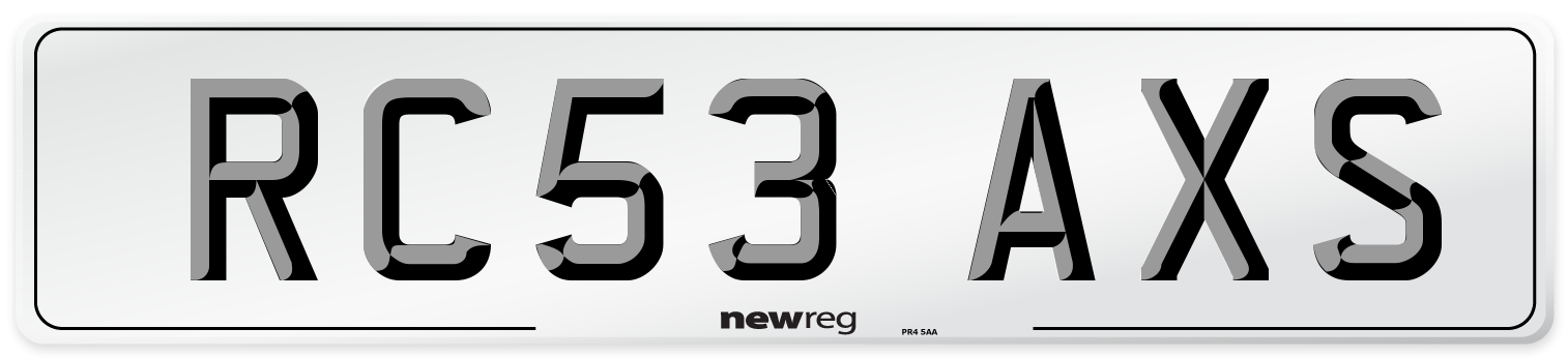 RC53 AXS Number Plate from New Reg